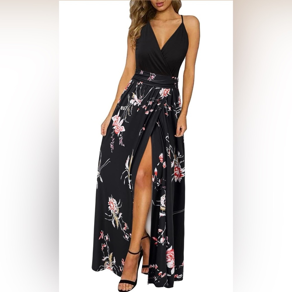 Chic Black Floral Maxi Skirt